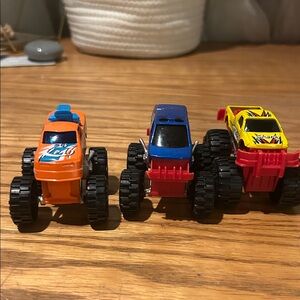 Monster Truck Toy Set - Orange, Blue, Yellow
